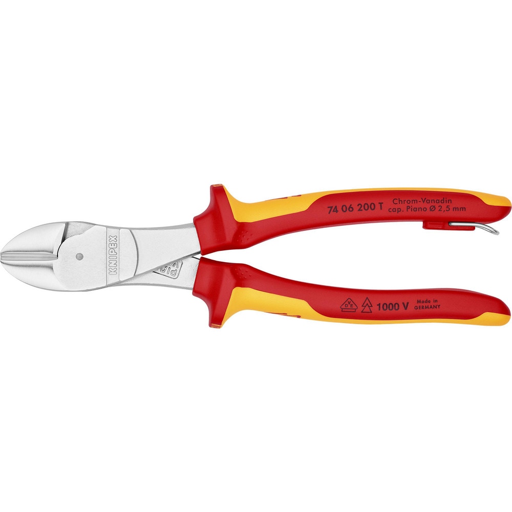 Cutting Pliers, Insulated: Yes , Overall Length (Inch): 5-1/2in , Head Style: Cutter, Diagonal , Cutting Style: Bevel , Handle Color: Red, Yellow  MPN:74 06 200 T