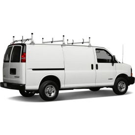 Vantech H1 3 Bar Steel Ladder Rack System for GMC Savana 1996-On White H1053W