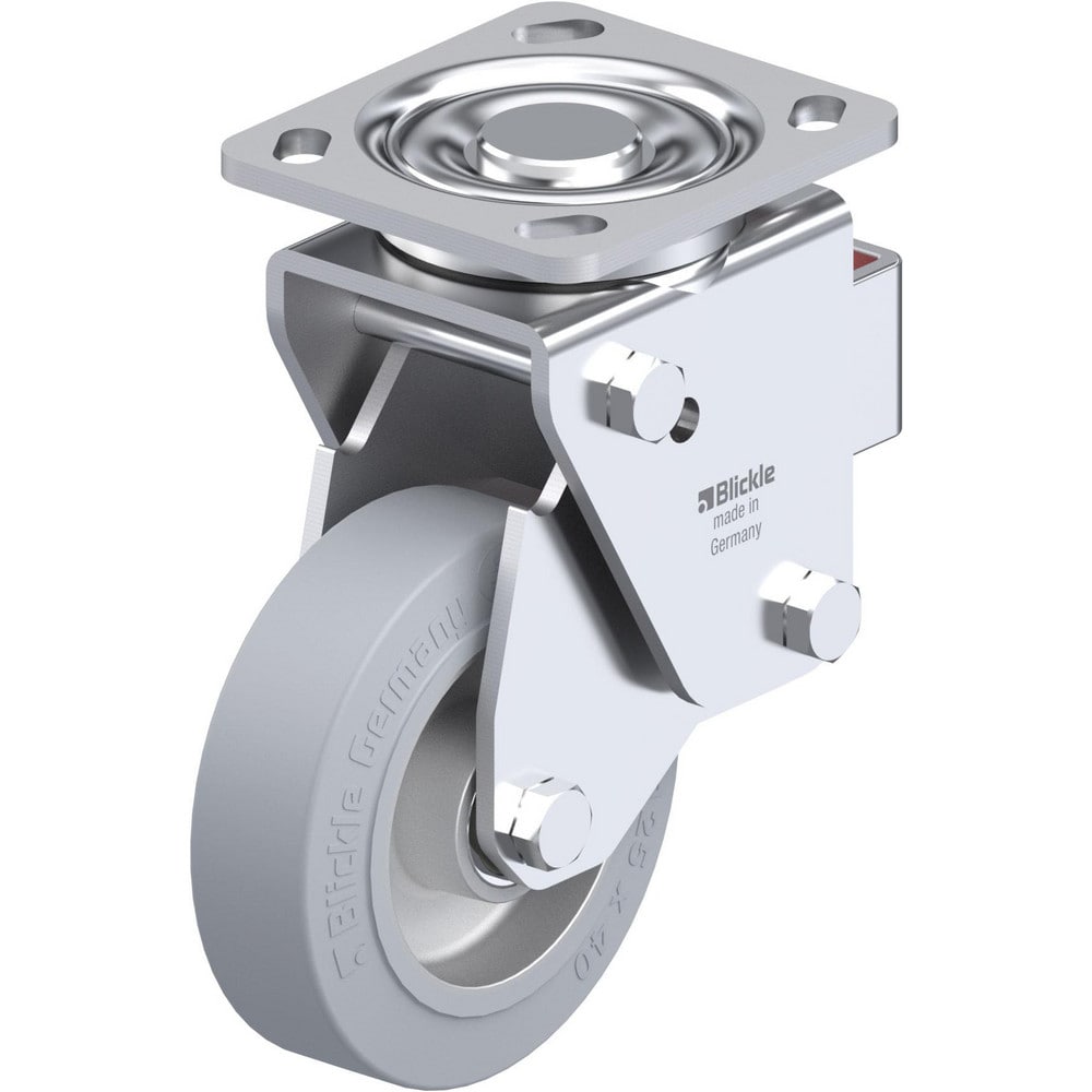 Top Plate Casters, Mount Type: Plate , Number of Wheels: 1.000 , Wheel Diameter (Inch): 4 , Wheel Material: Rubber , Wheel Width (Inch): 1-9/16  MPN:910341