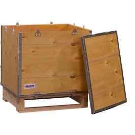 GoVets™ 4 Panel Hinged Shipping Crate w/Lid & Pallet 23-1/4