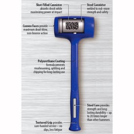 Baileigh Industrial® BH-63-BM2 36 oz. Steel Dead Blow Bossing Mallet Hammer 12