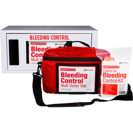 First Aid Only® Bleeding Control Cabinet with Bag Alarm 1-24 Persons 42 Pieces Metal Case 91521