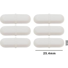 Bel-Art Spinpak Teflon Octagon Magnetic Stirring Bar 25.4 x 8mm White 6Pk 371570010