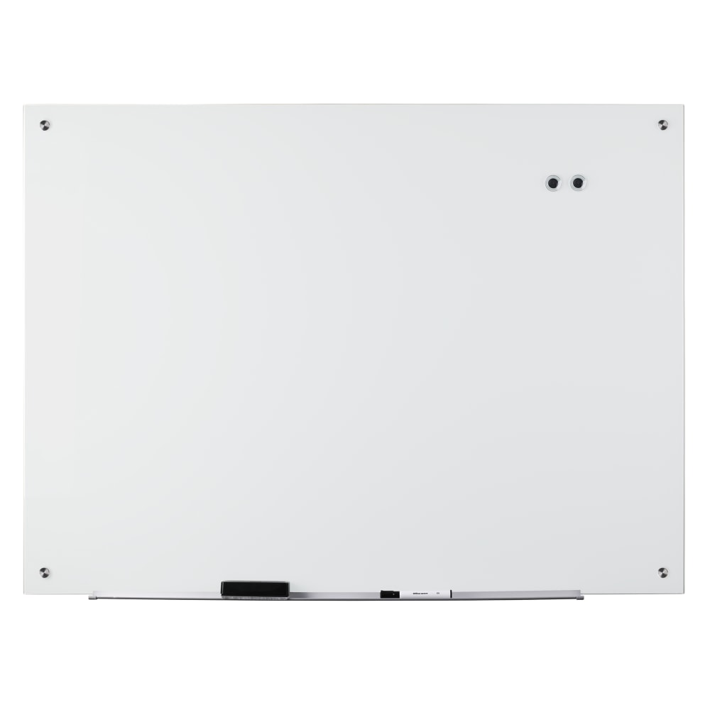 WorkPro Magnetic Glass Unframed Dry-Erase Whiteboard, 36in x 48in, White MPN:KK3878A