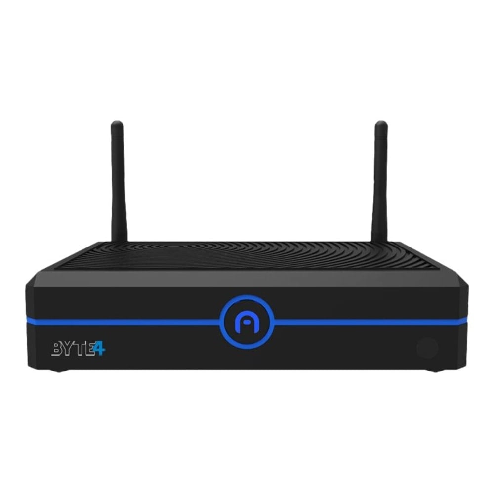 Azulle Byte4 Pro - Mini PC up to - RAM 4 GB - SSD - eMMC 64 GB - UHD Graphics - Gigabit Ethernet - Win 11 Pro - monitor: none - with Logitech Keyboard and Camera MPN:B4P051225CK0