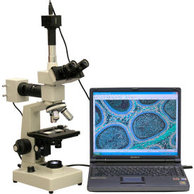 AmScope ME300TZB-2L-M 40X-2000X Two Light Metallurgical Microscope with 1.3MP Digital Camera ME300TZB-2L-M