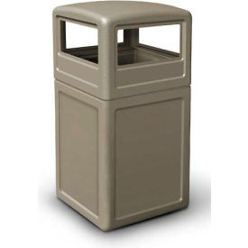 PolyTec™  Square Waste Container with Dome Lid Beige 42-Gallon 73290299