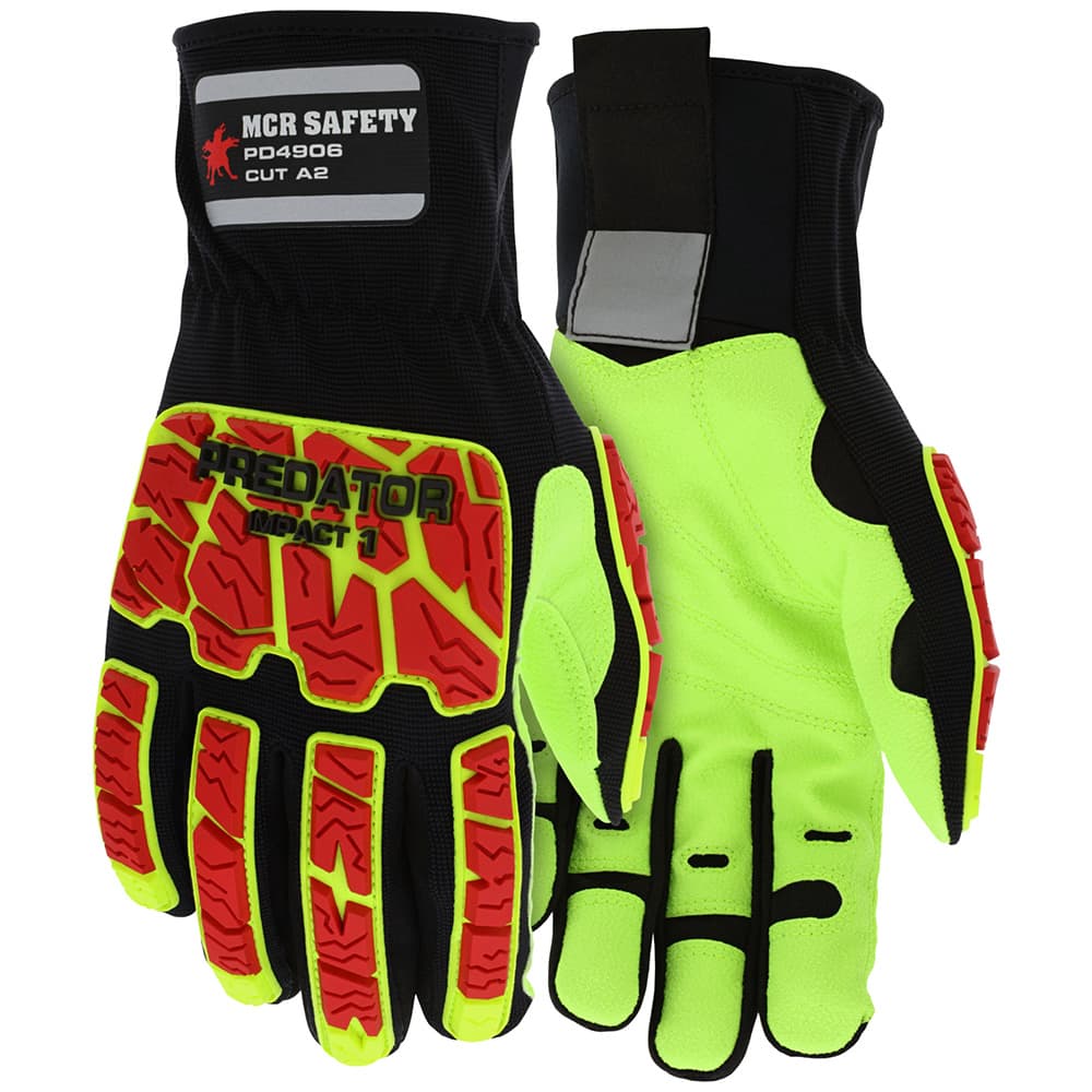 Impact-Resistant, Cut-Resistant & Puncture-Resistant Gloves: Size Large, ANSI Puncture 3, Unlined Lined, Synthetic Leather MPN:PD4906L