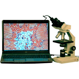 AmScope B100B-E 2000X High Power Binocular Microscope + USB Camera B100B-E