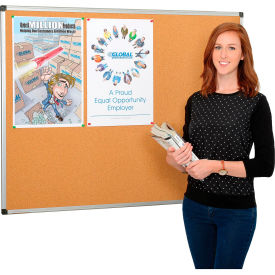 GoVets™ Cork Bulletin Board - 48 x 36 - Aluminum Frame 318695