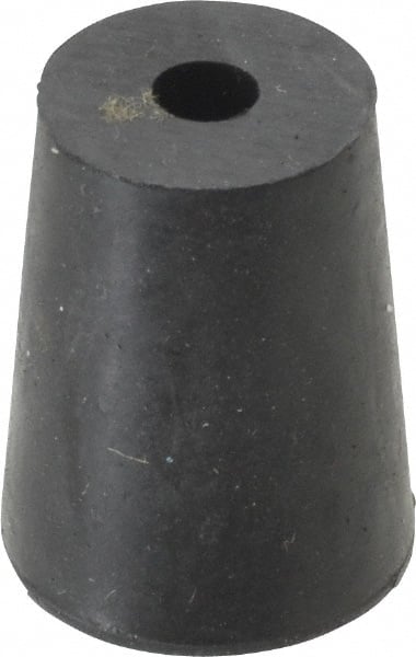 #2, 5/8 Small to 25/32 Large End Diam, Tapered Rubber Stopper with Hole MPN:ITRS-2-1H-BKN