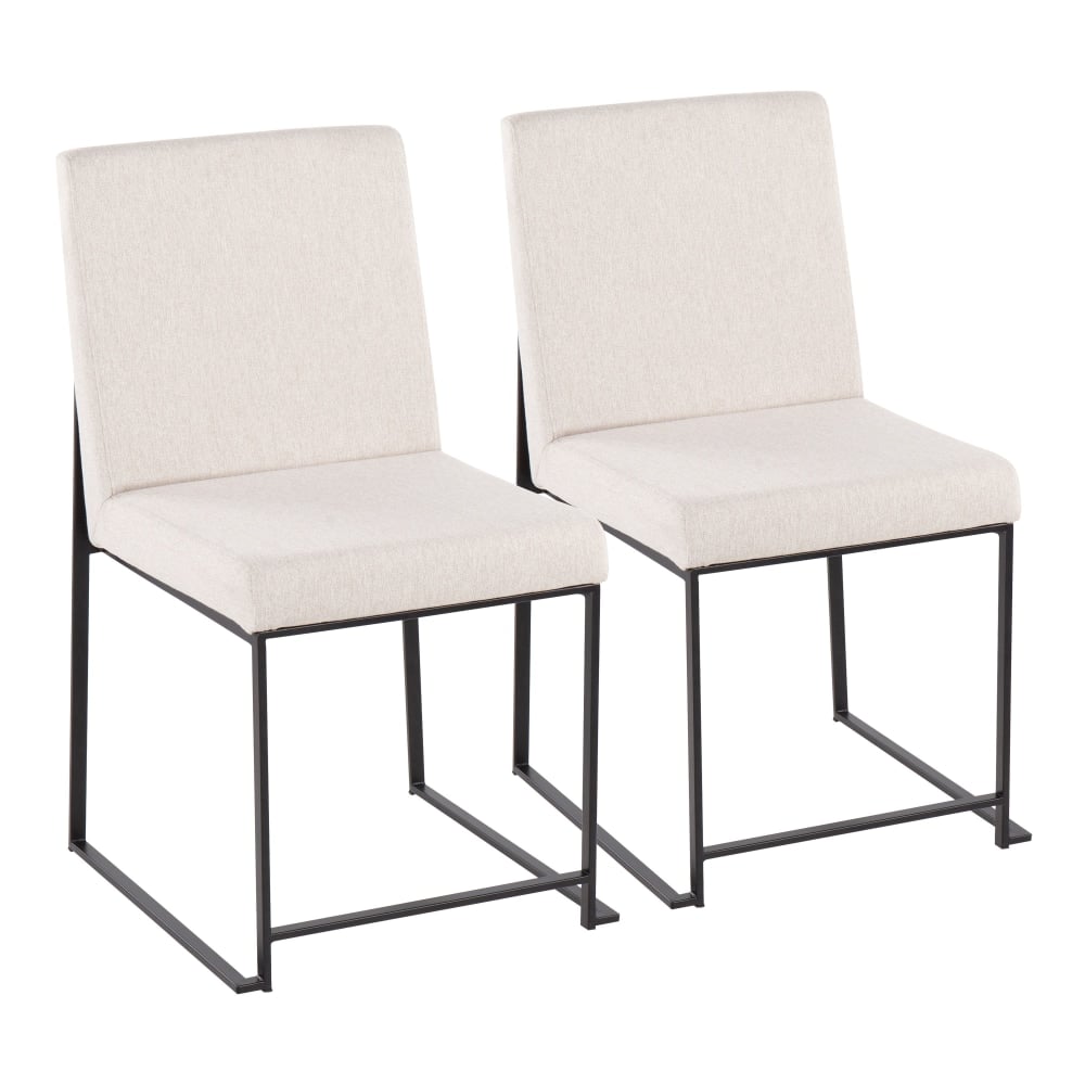 LumiSource High-Back Fuji Dining Chairs, Beige/Black, Set Of 2 Chairs MPN:DC-HBFUJI BKBG2