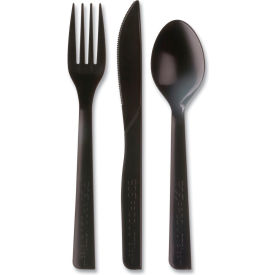 Eco-Products® Heavyweight Cutlery Kit Fork/Knife/Soup Spoon/Teaspoon Black 250/Carton EP-S115