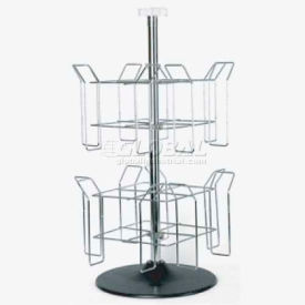 Wire Countertop Magazine Spinner 2 Tier Chrome/Black SPLIT2