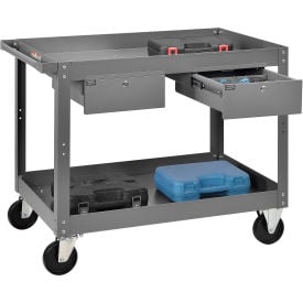 GoVets™ Stock Cart w/2 Drawers & 2 Shelves 800 lb. Cap 36