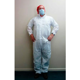 HD SMS Coverall Elastic Wrists & Ankles Zipper Front Single Collar White XL 25/Case CVL-SMS-E-XL