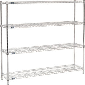 Nexel® 4 Shelf Chrome Wire Shelving Unit Starter 60