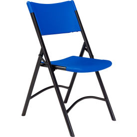 National Public Seating Folding Chair - Blow Molded Resin - Blue - Pkg Qty 4 604**