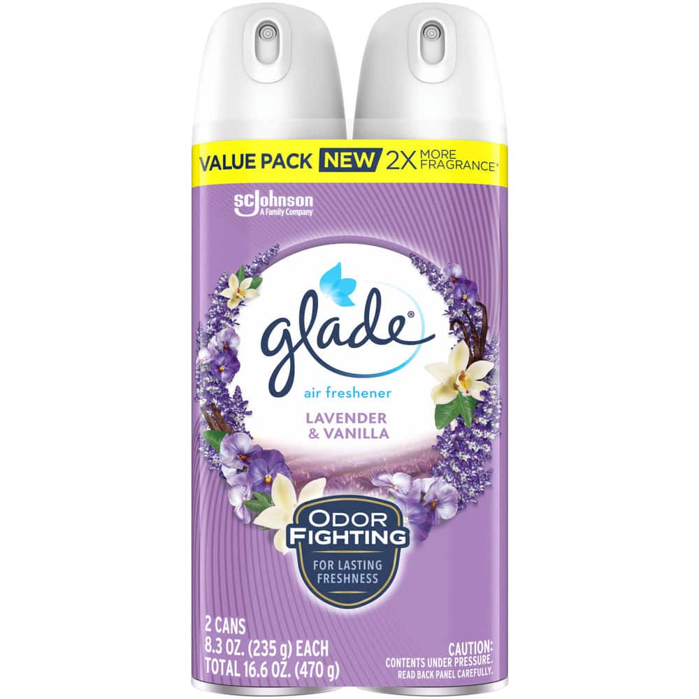 Glade Air Freshener Room Spray, Lavender & Vanilla, 2 x 8.3 oz (235 g) each, Value Pack, 3/Case MPN:SJN357477