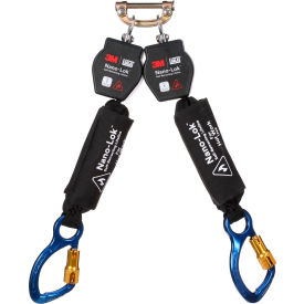 3M™ DBI-SALA Nano-Lok Twin-Leg Hot Work Self-Retracting Lifeline Web & Aluminum Carabiner 6'L 3100569