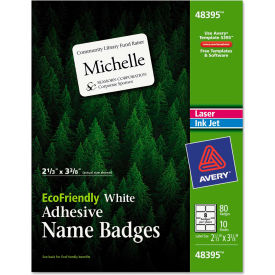 Avery® EcoFriendly Name Badge Labels 2-1/3