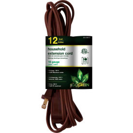 GoGreen Power GG-24812 12 Ft Household Extension Cord - Brown - Pkg Qty 10 GG-24812