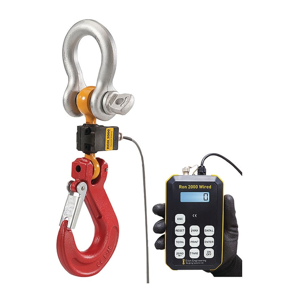 Crane Scales & Hanging Scales, Type: Hook Type Wired Crane Scale , Capacity (Lb.): 25000.00 , Capacity (kg): 11339.8093 , Display Type: 6 Digit LCD  MPN:2000H12