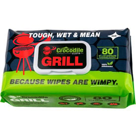 Crocodile Cloth® Biodegradable Grill Cleaning Cloth Wipes 80 Wipes/Pack - Pkg Qty 8 6600-080