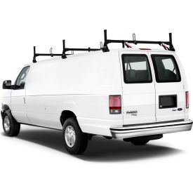 Vantech H1 3 Bar Steel Ladder Rack System for Dodge RAM Van 1981-On Black H1063B