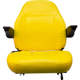 Concentric™ 440 Series Premium High-Back Seat with Arm Rests & Slide Rails Vinyl Yellow 440002YE