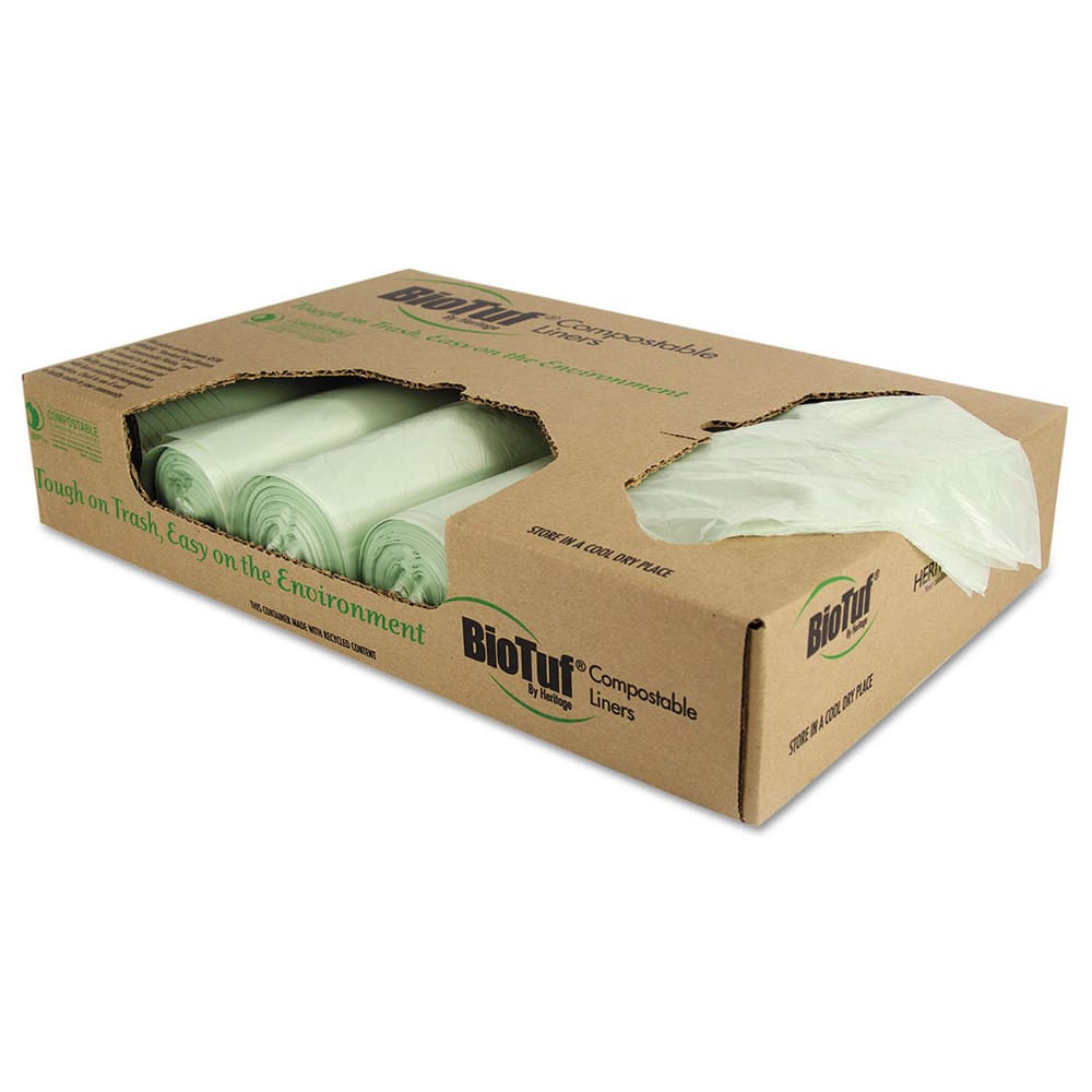 Compostable Trash Bags: 32 gal, 1 mil, 100 Pack MPN:HERY6848YER01