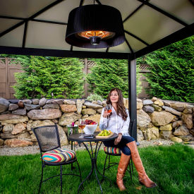 Paragon Outdoor Sol Glow Infrared Pendant Electric Heater with Remote Control 1500W 120V Black OH-BL1500-3E