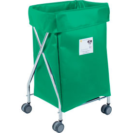 R&B Wire Products Wide Collapsible Hamper Steel Forest Green Vinyl Bag 655FG