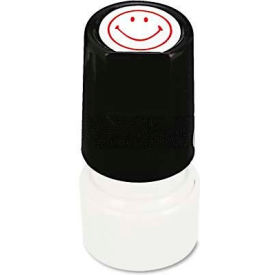 Universal Round Message Stamp SMILEY FACE Pre-Inked/Re-Inkable Red UNV10080***