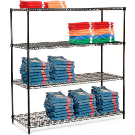 Nexel® 4 Shelf Black Epoxy Wire Shelving Unit Starter 60