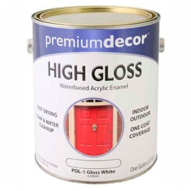 Premium Dcor Waterborne Acrylic Enamel Gloss Finish White Gallon - 630684 630684