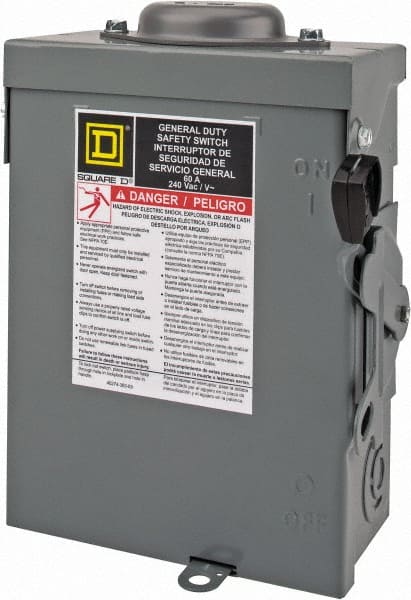 Safety Switch: NEMA 3R, 60 Amp, 240V MPN:DU322RB