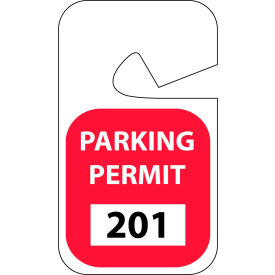 Parking Permit - Red Rearview 201 - 300 PP15C
