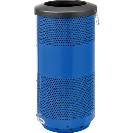 GoVets™ Perforated Steel Round Trash Can 20 Gallon Blue 313BL641