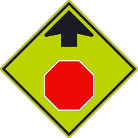 NMC TM609DG Traffic Sign Stop Ahead With Arrow (Graphic) 30