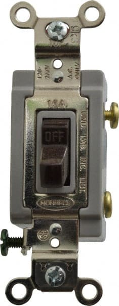 1 Pole, 120 to 277 VAC, 15 Amp, Industrial Grade Toggle Wall Switch MPN:HBL1201