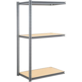 GoVets 3 Shelf Extra Heavy Duty Boltless Shelving Z Beam Add On 48Wx36Dx96H Wood Deck 52864B31