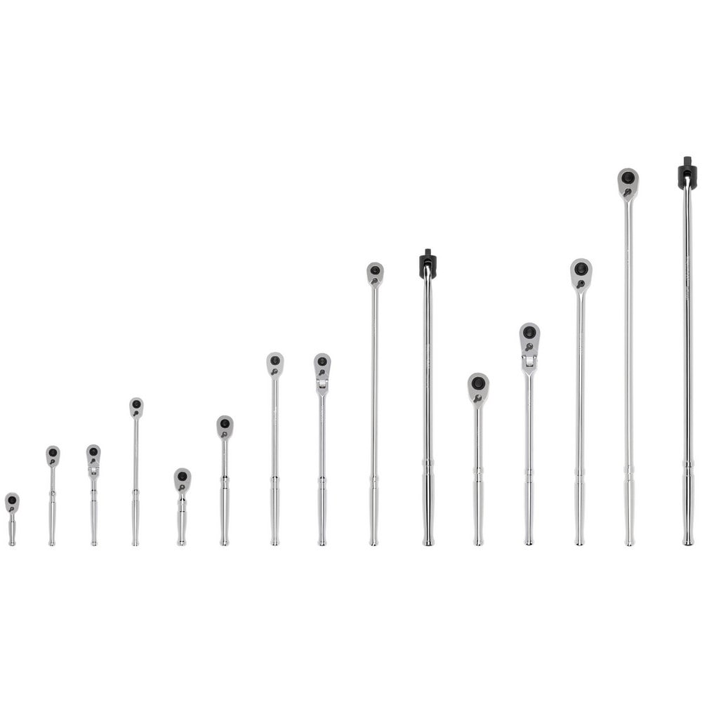 Ratchet Sets, Drive Size: 1/4 in, 3/8 in, 1/2 in , Overall Length (Inch): 3, 4-1/2, 6, 9, 8, 12, 18, 10-1/2, 24 , Head Shape: Pear , Head Style: Fixed MPN:SDR99902