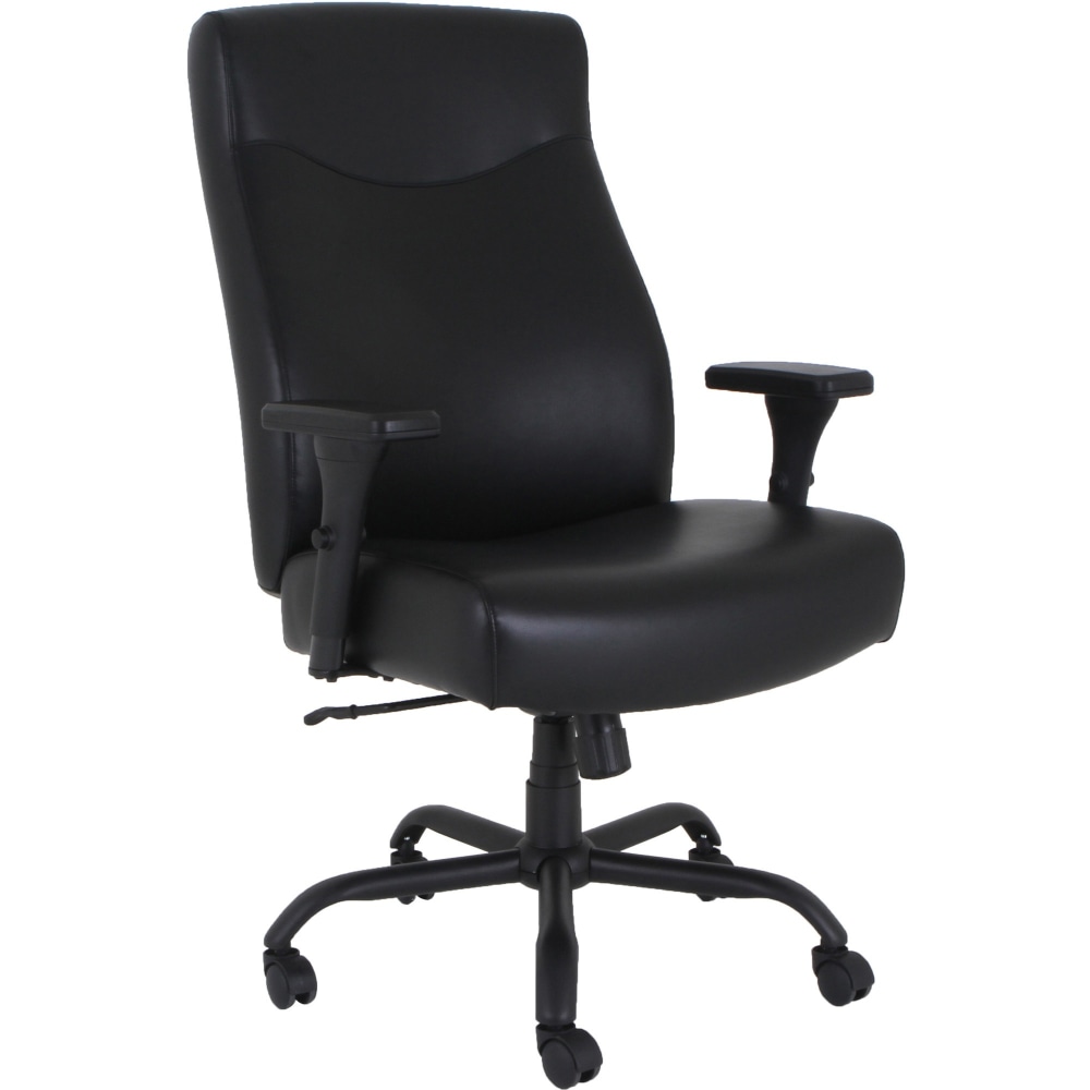 Lorell Big & Tall Bonded Leather High-Back Executive Chair, Black MPN:48846