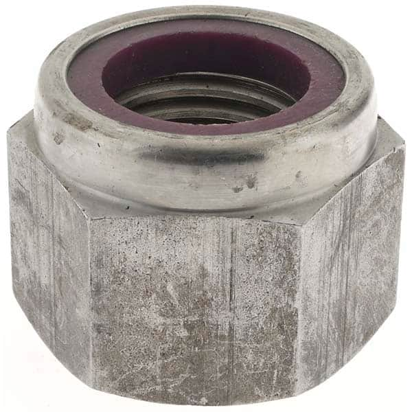 Hex Lock Nut: Insert, Nylon Insert, 1-1/2-6, Grade 2 Steel, Uncoated MPN:B10095