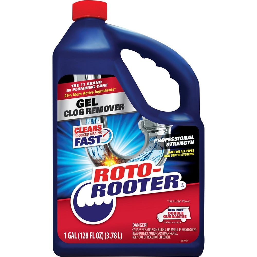 Roto-Rooter Gel Clog Remover is a fast and powerful drain and septic care product. Starts working immediately and comes with a superior strength gel power that removes standing water and all types of stubborn clogs, hair, soap MPN:351399