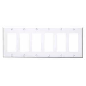 Leviton 80436-W 6-Gang Decora/Gfci Device Decora Standard Thermoset White - Pkg Qty 10 80436-W