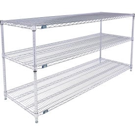 Nexel® 3 Shelf Stainless Steel Wire Shelving Unit Starter 72