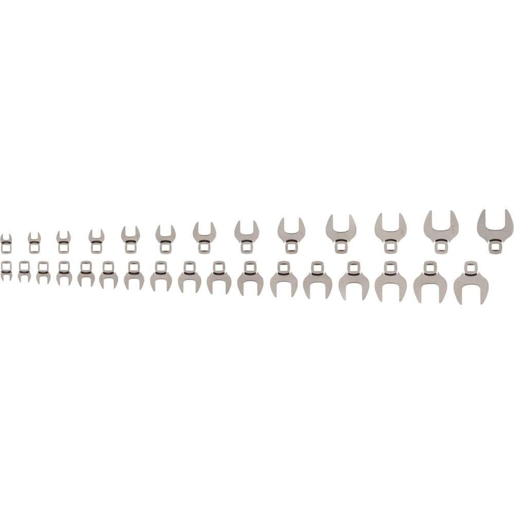 Crowfoot Wrench Sets, Set Type: Open End Crowfoot Wrench Set , Container Type: None , Drive Size: 3/8 in , Opening Shape: Rounded , Wrench Size: 5/16 - 1 in MPN:WCF93302