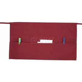 Winco WA-1221R Triple Pocket Waist Apron Burgundy 11-5/8